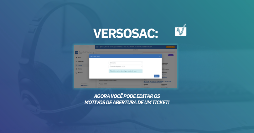 VersoSAC: Agora você pode editar os motivos de abertura de um ticket!