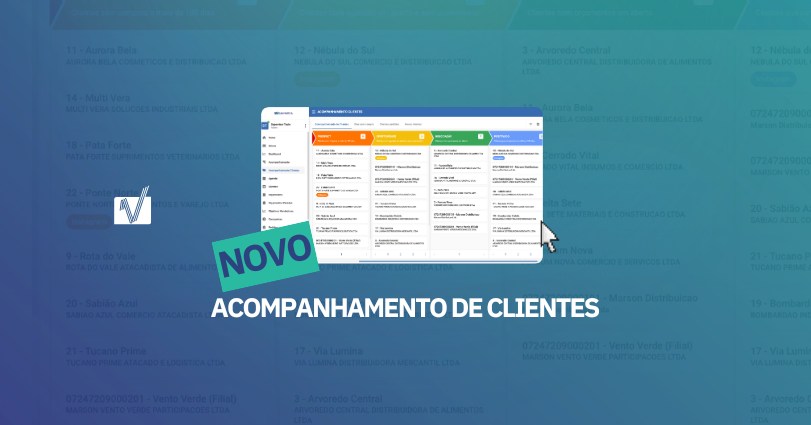 Novo Acompanhamento de Clientes — Visão Kanban